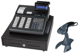 rental cash register with bar code scanner